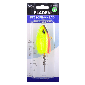 Джиг головка Fladen Big Screw Head Jig 200гр (Yellow)